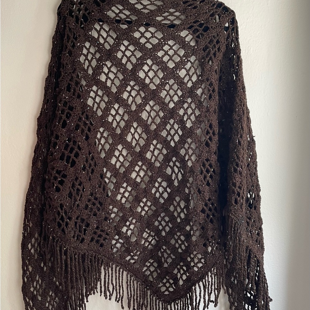 Chic Brown Crochet Women's Wrap